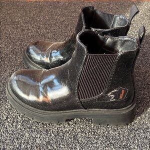 Black Glitter Chelsea Boots